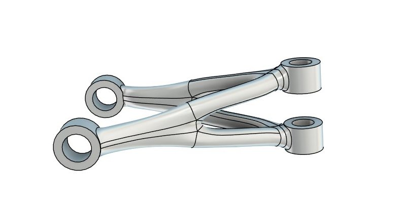 Selected view of swing arm CAD concept